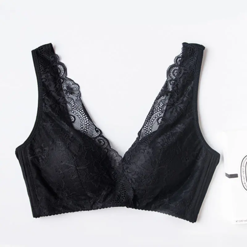 Women Seamless Bra Sexy No Steel Ring Real Silk Underwear Push Up Gathered Side Breast Anti-Sagging Backless Intimate Lingerie