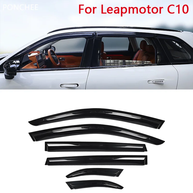 

Rain and Sunshine Shield for Leapmotor C10 2024-2025 Rain Eyebrow Car Window Trim Shield Automobile Modification Supplies