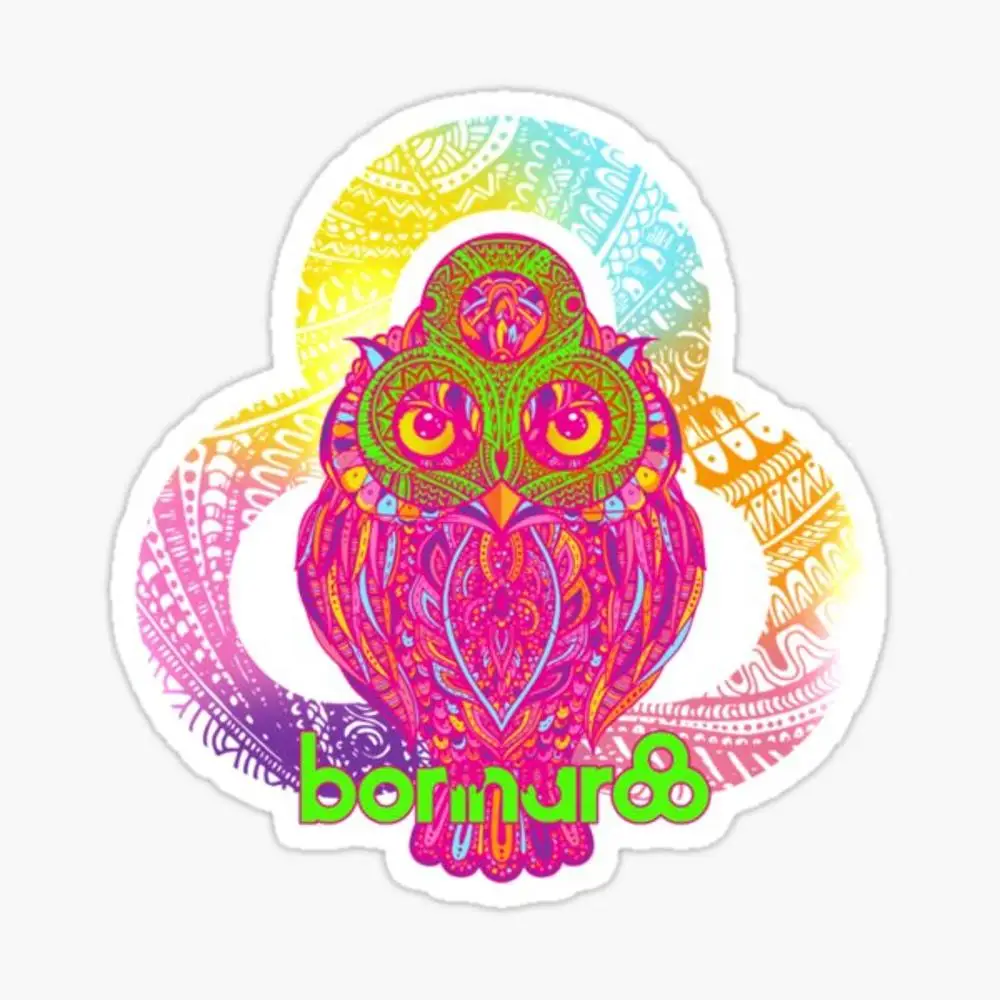 Bonnaroo-Coruja Dos Desenhos Animados Adesivo para Laptop Decor, Etiqueta Do Quarto Bonito, Arte Do Carro, Mala Pública Elegante