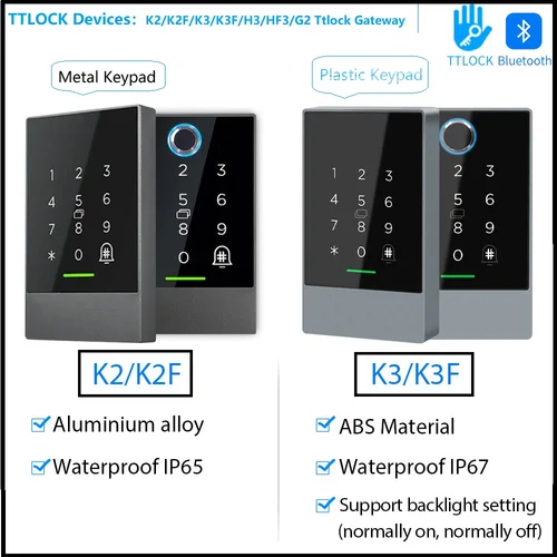 Imagen 1 del producto Impermeable RFID IC Bluetooth TTLOCK teclado aplicación desbloqueo abridor de puerta dispositivos de bloqueo TT para Control de acceso K2/K2F/K3/K3F/K3Q/H3/HF3/G2