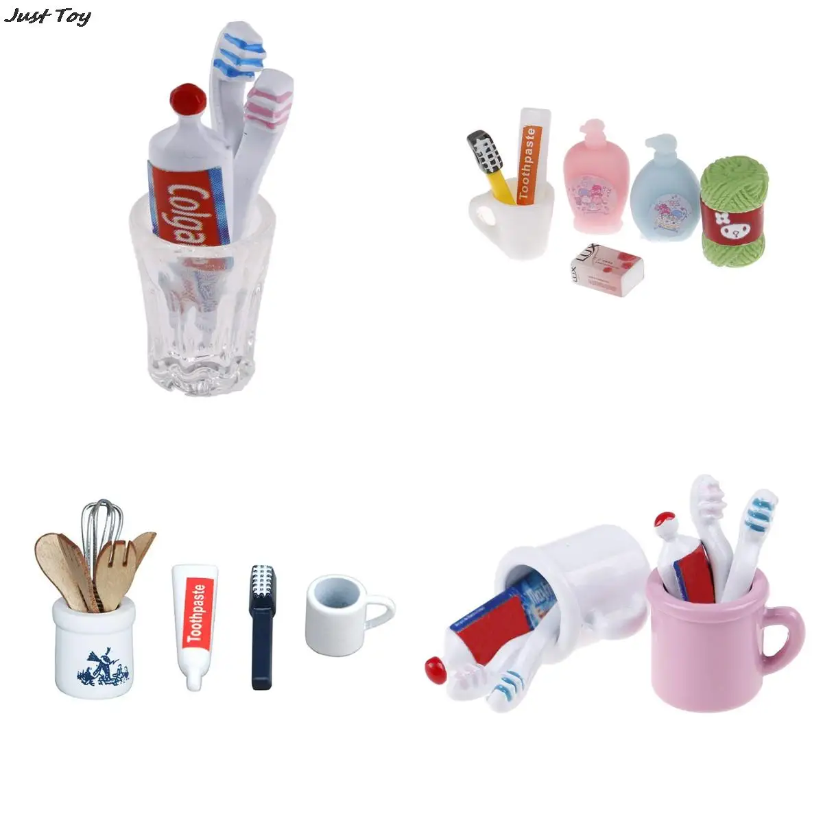 1:12 puppenhaus Miniatur Zahnbürste Zahnpasta Tasse Handtuch Seife Set Bad Spielzeug