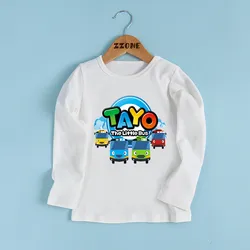 Tayo the Little Bus Print Cartoon Kids T shirt Funny Casual Children Clothes Autumn Baby Boys Girls Long Sleeve T-shirt,LKP5837