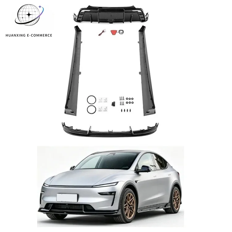 Factory direct salesCar Body Kits for 2025 Refreshed for Tesla Model Y Upgrade CMST Streamer Style Front Lip Diffuser Side Skir