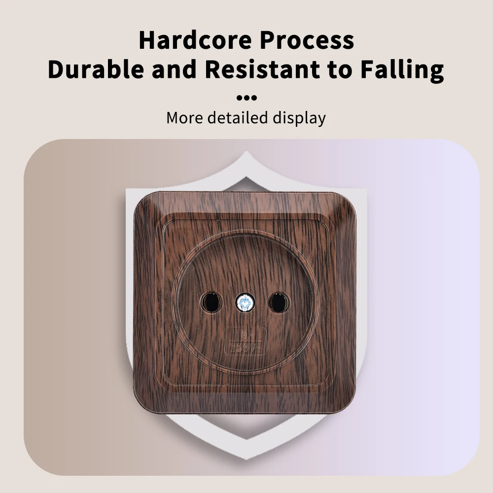WESA Wood Paint Power Socket Plug EU Exterior Electrical Outlets Not Ground Outdoor Wall Surface Socket Flame Retardant Plastic