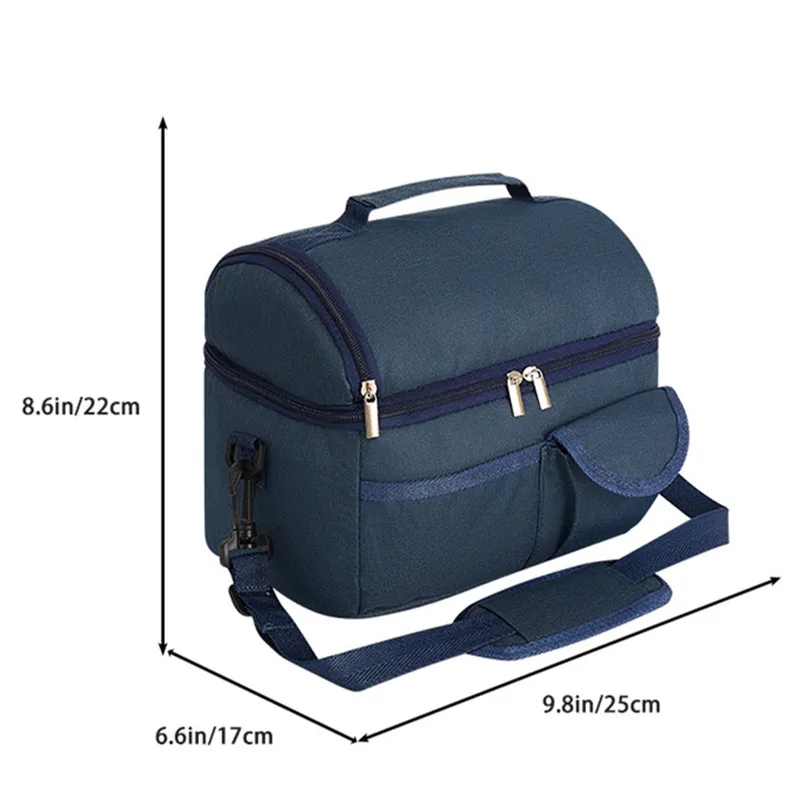 Borsa termica per il pranzo a doppio strato borsa da viaggio per Picnic isolata per alimenti Bento Box Cooler Storage Tote Pouch confezione per la