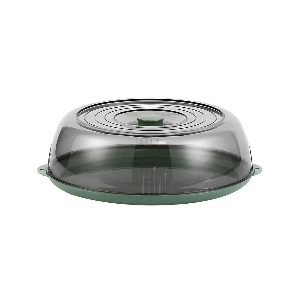 Portable PET Microwave Plate Cover Transparent Single Layer Microwave Splatter Guard Microwave Lid For Cake Carrier