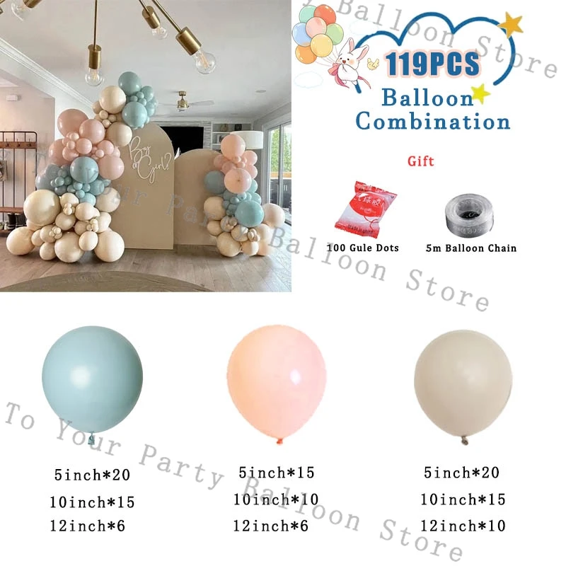 Haze Bluey Balloons Garland Arch Kit Boho Nude Ballon Globos Happy Birthday Decorations Baby Shower Decor Wedding Party Supplies