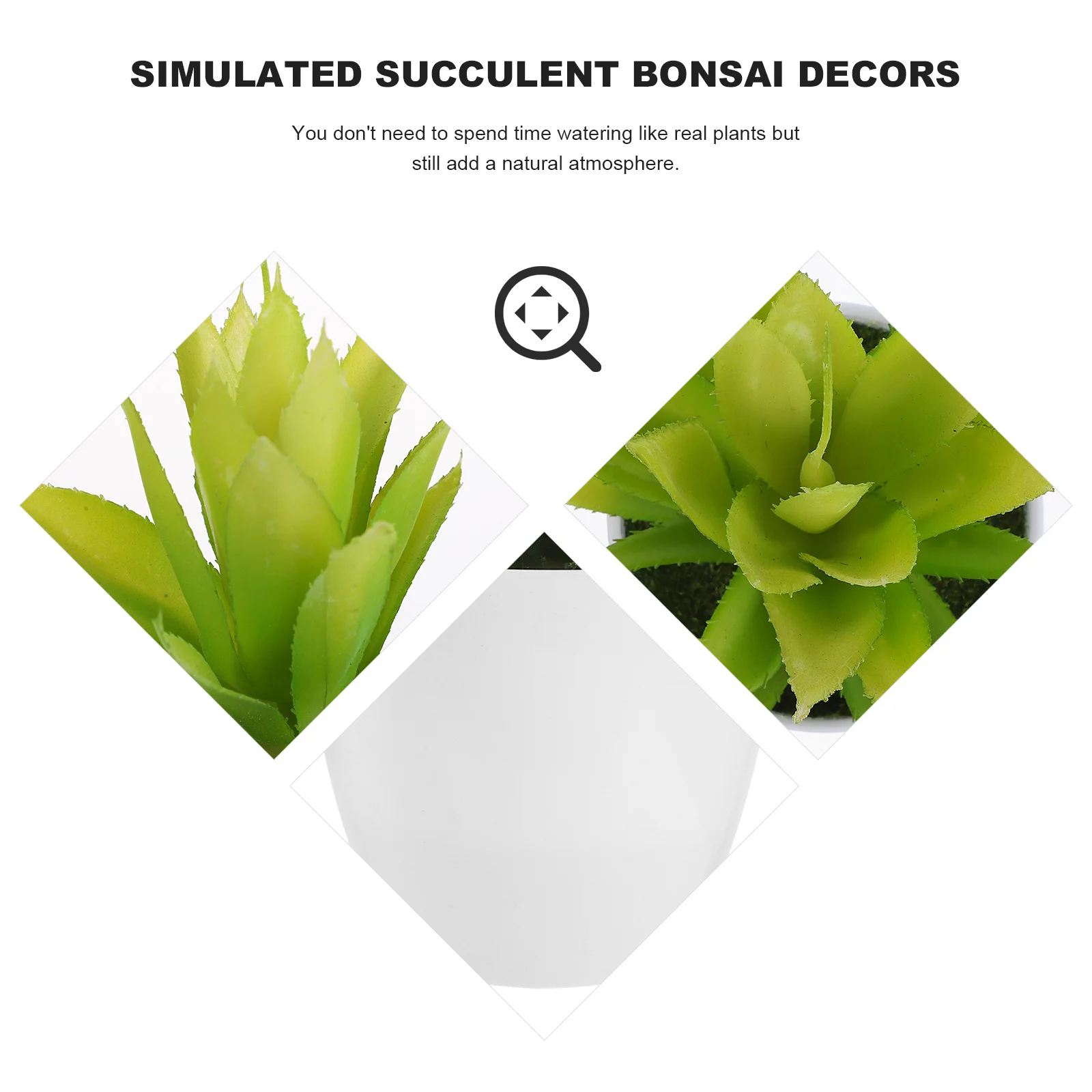 

2pcs Simulated Succulent Plant Artificial Plastic Bonsai Decor For Home Desktop Bookshelf Windowsill Lifelike Potted Ornament