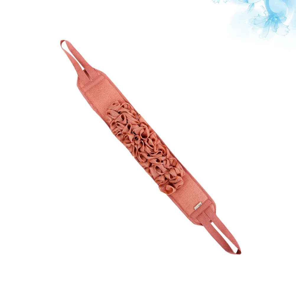 1 قطعة منشفة حمام التقشير حزام طويل الظهر الغسيل دش فرك منشفة لتنظيف الجسم دائم مريح الكرمل