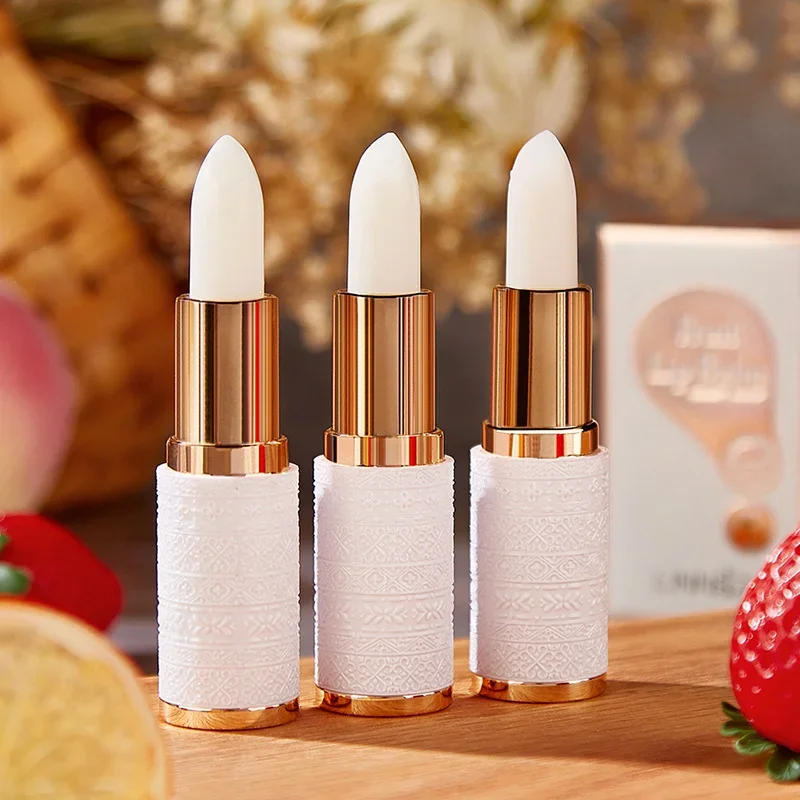 1PC フルーツフレーバー保湿水和ベースリップクリーム高級メイクアップリップケアデイリーケアバーム女性と男性のためのお祝いギフト