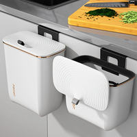 Hanging Trash Can Kitchen Cabinet Door Wall Mounted Garbage Bin Recycling Garbage Basket with Lid Bathroom Kitchen Accessories