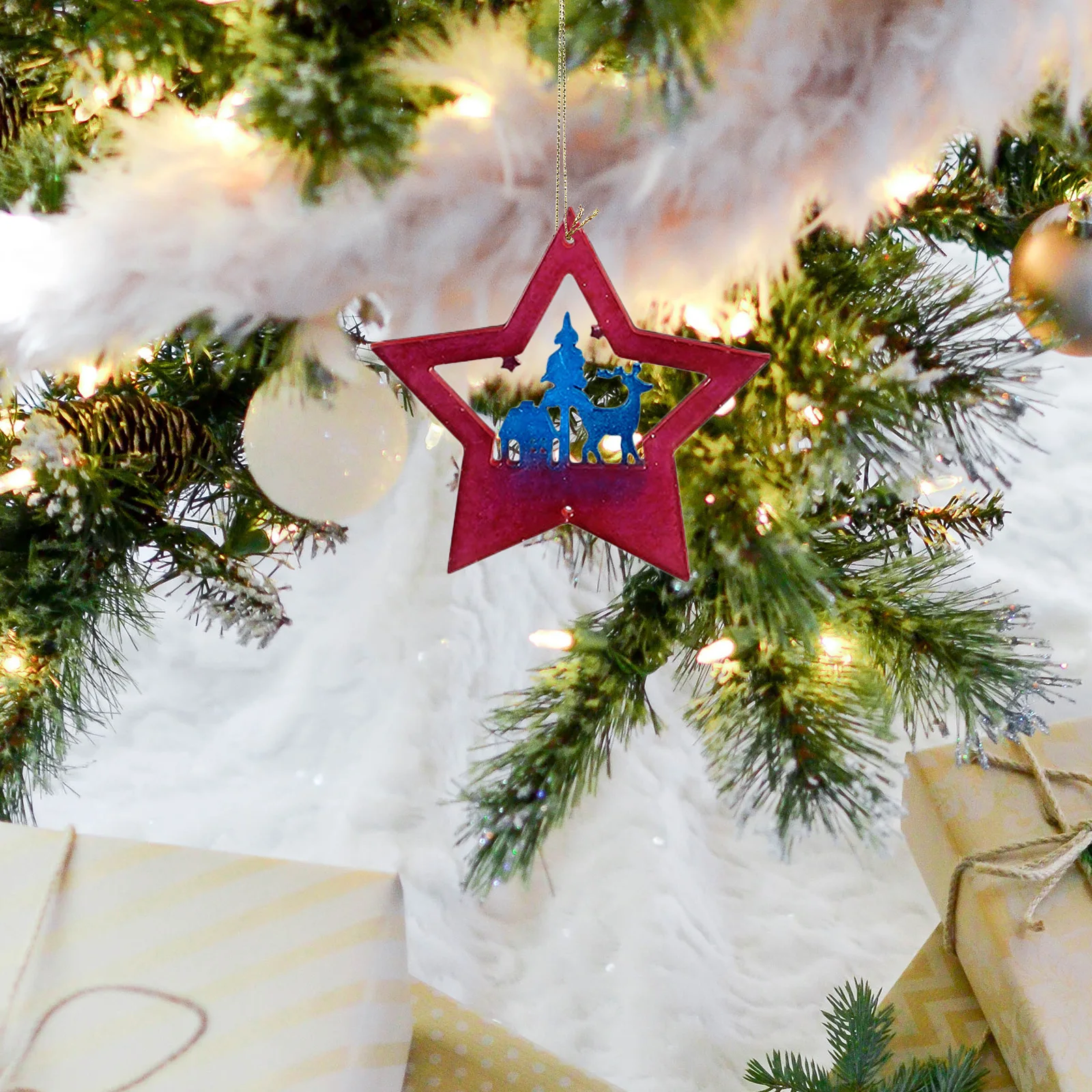

Christmas Tree Pendant Molds Silicone Resin Crafts DIY Star Decoration Tool Xmas Craft Molds Flexible Demould Gift