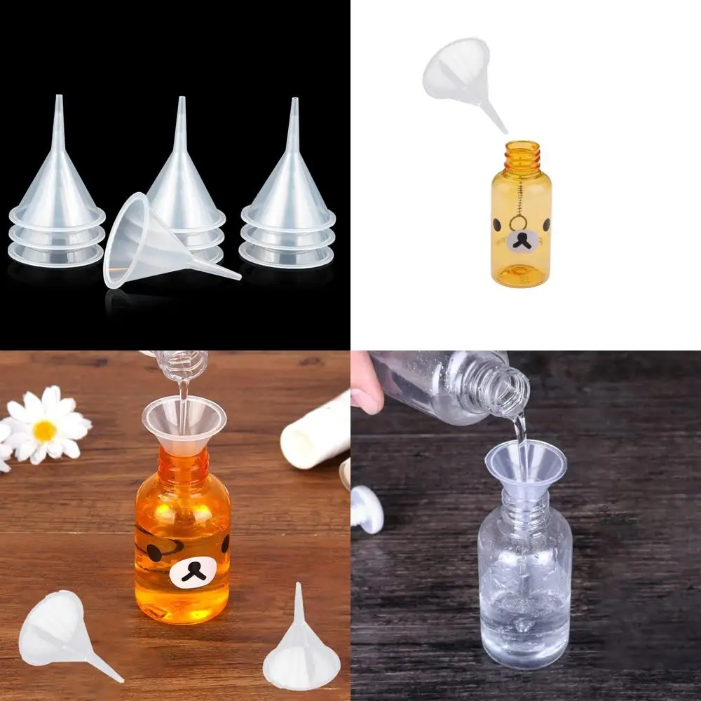 

Мини-набор прозрачных полиэтиленовых воронки - 10 шт. воронки с узким горлышком для духов, бутылок с водой, порошка, капсул, масел, кухни, лаборатории и