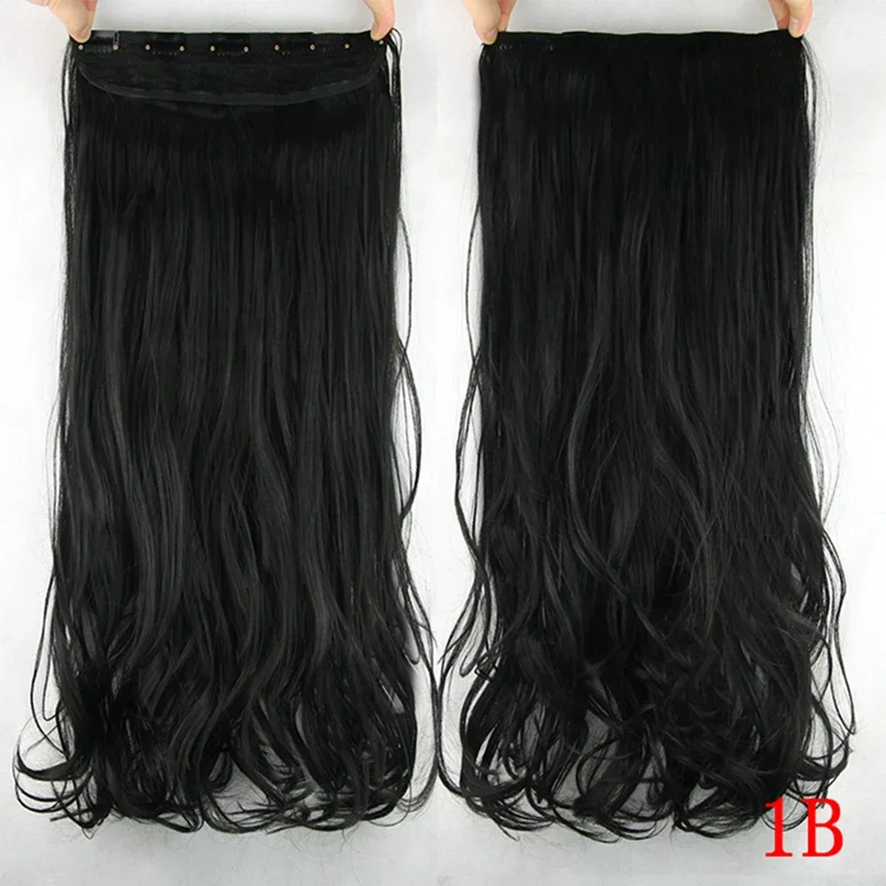 Long Curly Hairpieces Gray Natural Black Clip-in One Piece Hair Extension Hair Accessories for Women