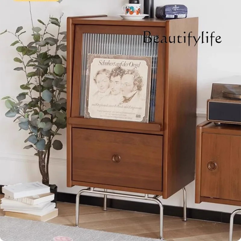 

Nordic solid wood antique locker household living room entrance decorative storage cabinet