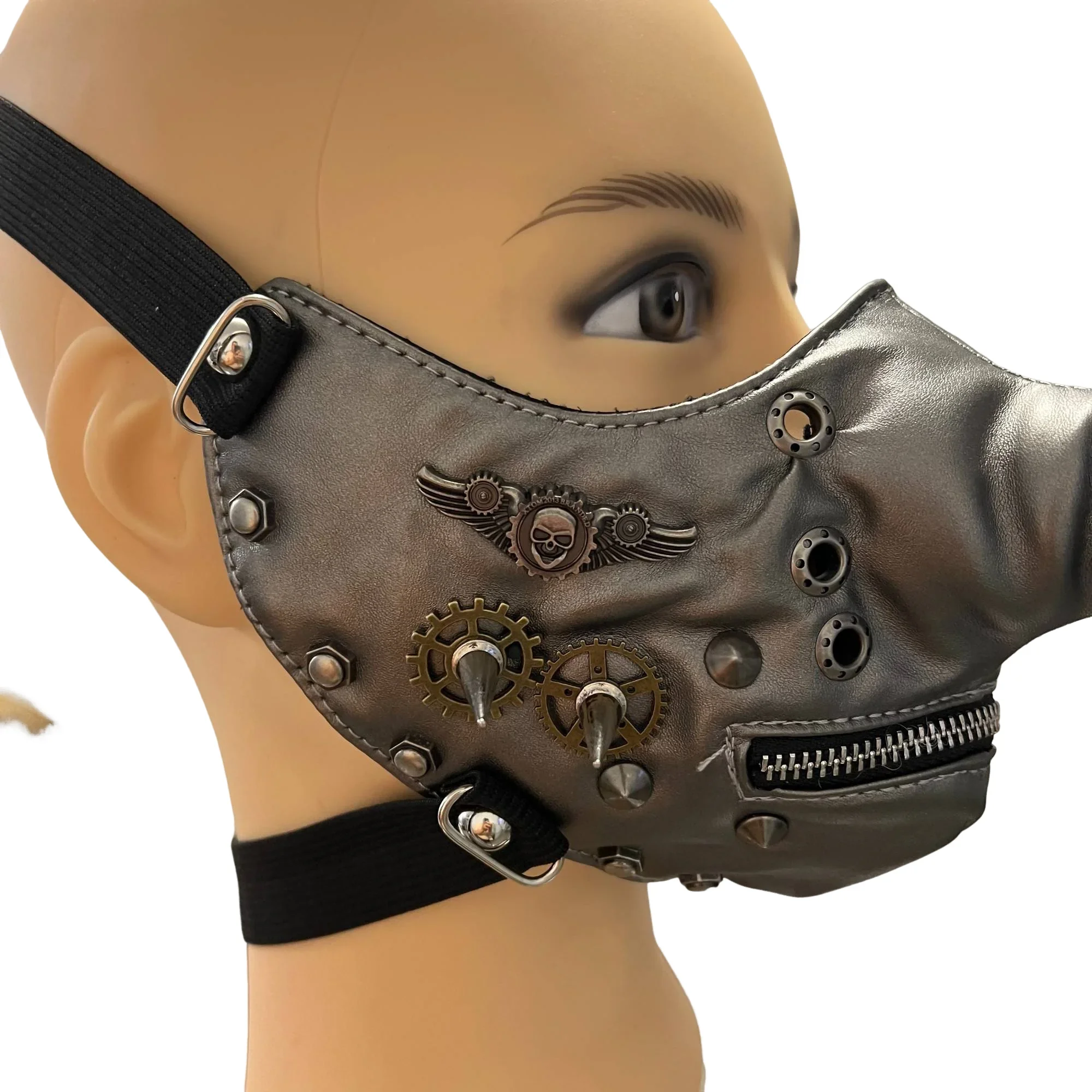 スチームパンクスタイルロングノーズ PU マスクハロウィンパーティードレスアップアクセサリーコスプレ小道具男性と女性のオートバイマスク