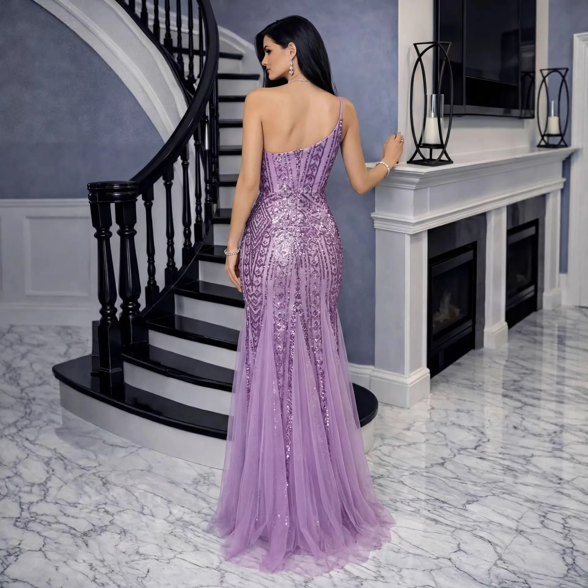 Sequins Sexy Bodycon Sleeveless Dress Long Evening Dress Women Party High End Formal Dresses Spring Summer view 2