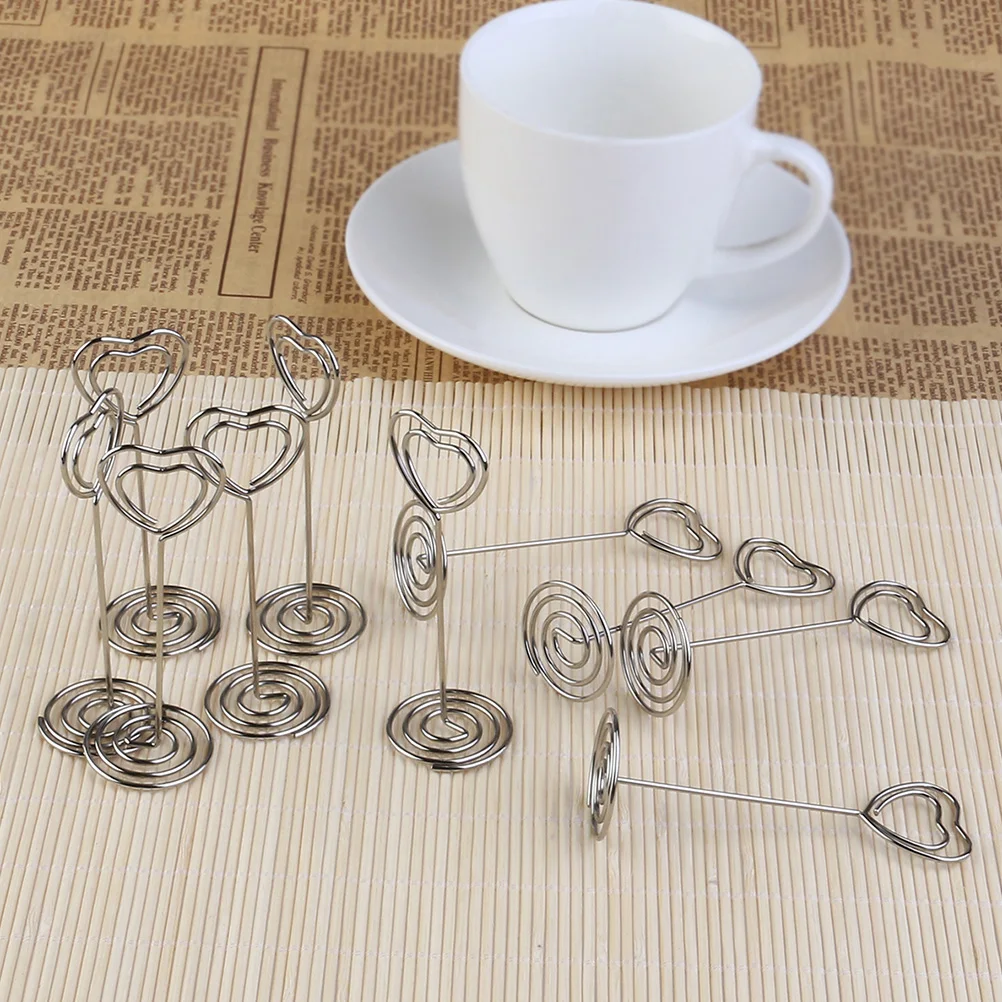 

20 Pcs Table Card Holder Tabletop Memorandum Picture Clips Steel Creative Photo