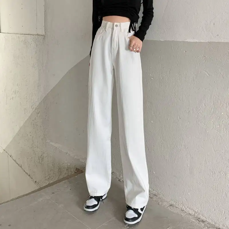 Baggy Pink Jeans wide leg pants women Kawaii Korean heart chain  Low Rise Denim Pants Streetwear Loose Trousers