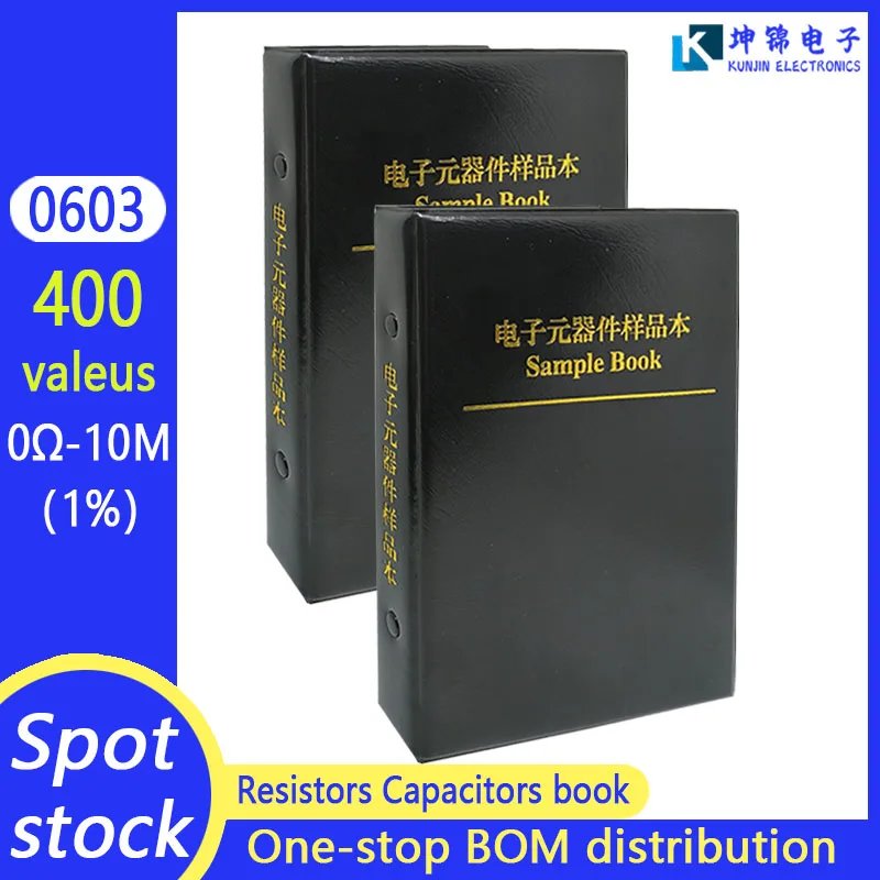 

0603 Resistor 400 Values 1% FR-07 SMD SMT Chip Assortment Kit E96 series 0R-10M Sample Book