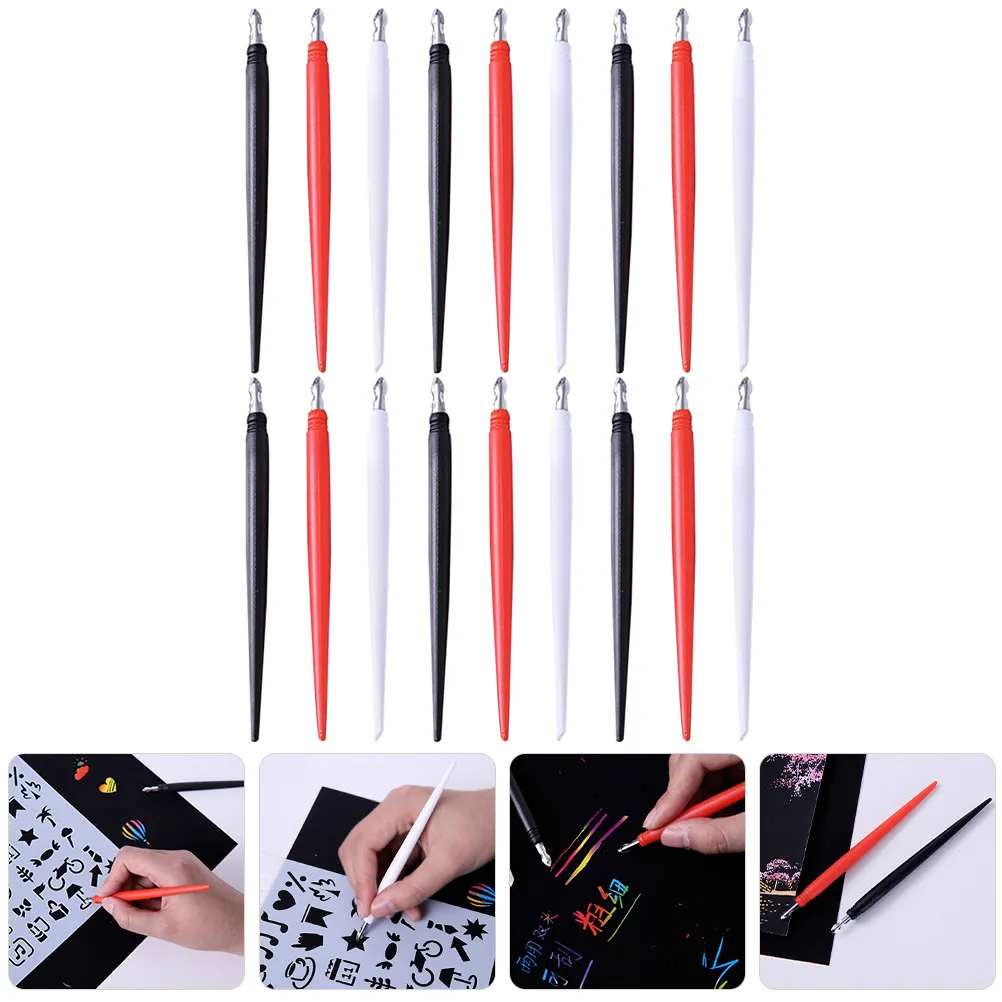

18Pcs Scratch Painting Pens Metal Tip Dual End Safe Light Design for Detailed Drawing Sketching DIY Tools and Party