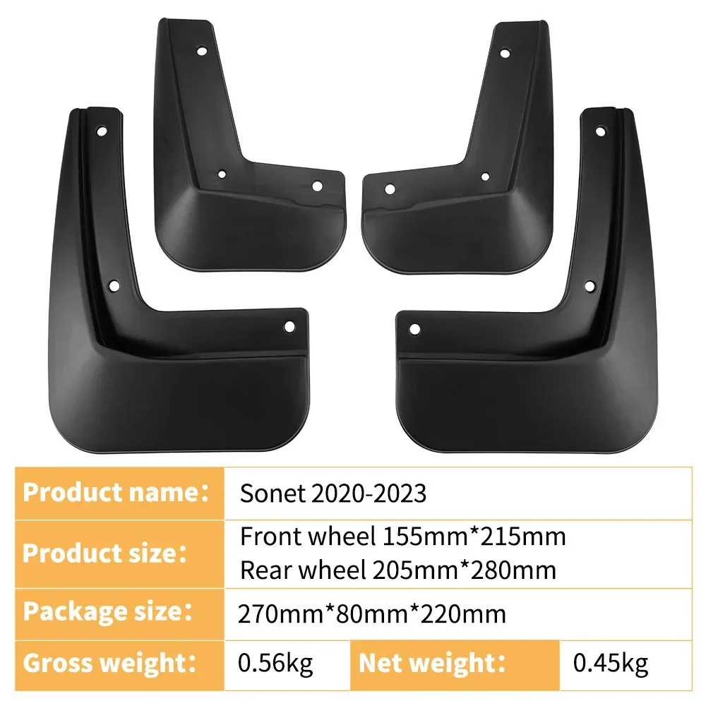 For Kia imported Sonet 2020-2023 car fender soft rubber tile front and rear tires fender flares mud flaps