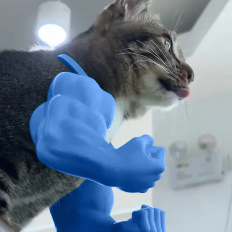 3D Printed Cat Muscle Arm Cat Neck Arm with Muscle Adjustable Funny Party Favors