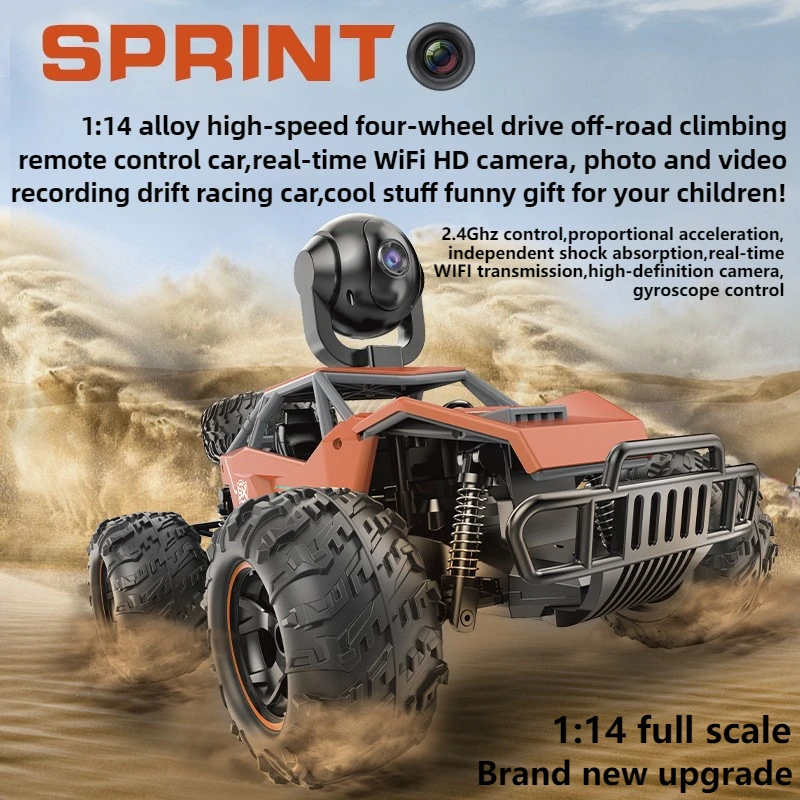 

Cool Stuff Toy Car Funny Gift-1:14 High-speed 4WD Rc Truck,Real-time WiFi HD Camera Off-road Rc Cars,Monster Truck,Toys for Kids