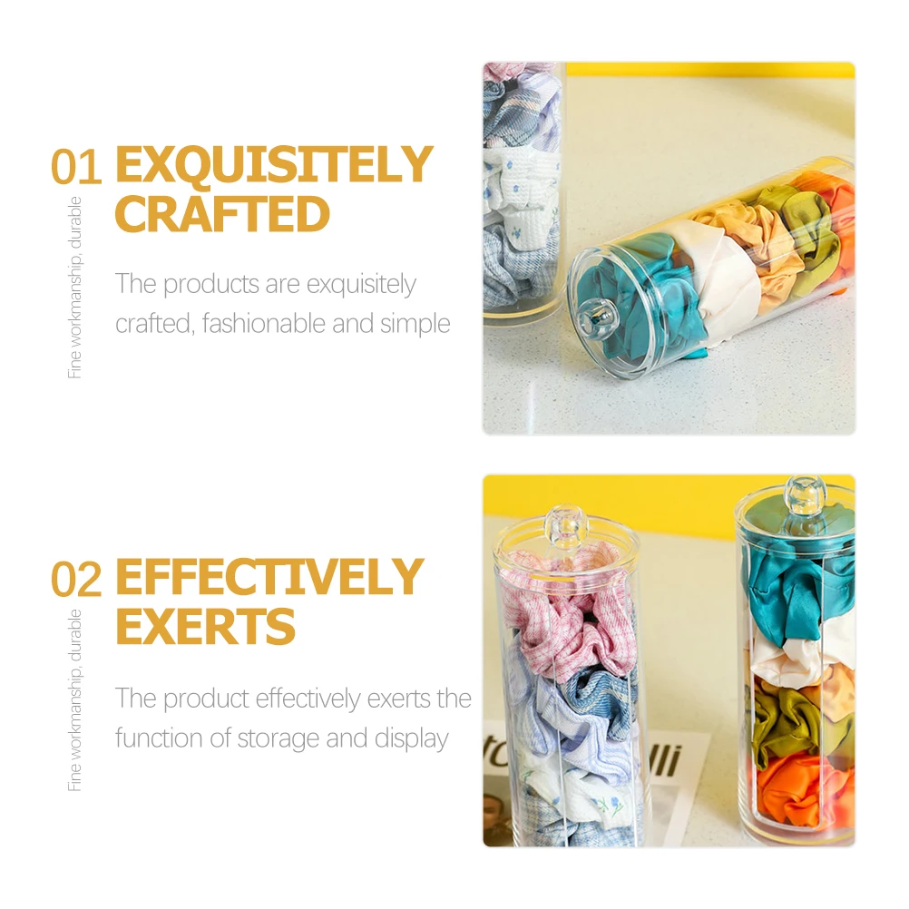 

2Pcs Head Accessories Organizer Transparent Storage Box Hair Ties Display Holder Acrylic Hair Tie Stand Stylish Simple Design