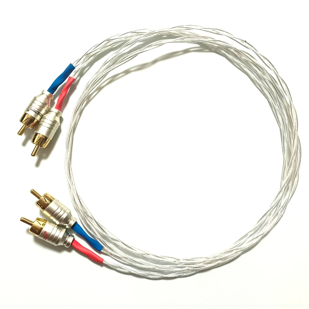 HIFI 5NOCC RCA Versilbertes Signalkabel für Audiophile-Verstärker, CD- und DVD-Player, Audio-Verbindungskabel – Detail 1