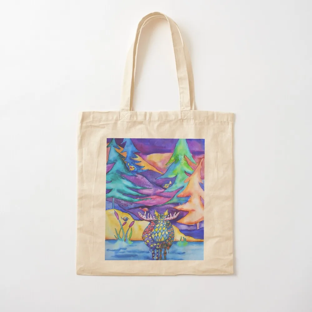 

Moose Wall Art Colorful Tote Bag hand bag ladies Lady bags