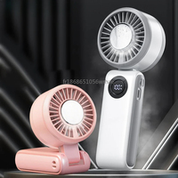 New Handheld Ice Fan 5-speed Wind Speed Adjustable4000mAh USB Rechargeable Battery Silent Turbo Cold Compress Desktop Fan