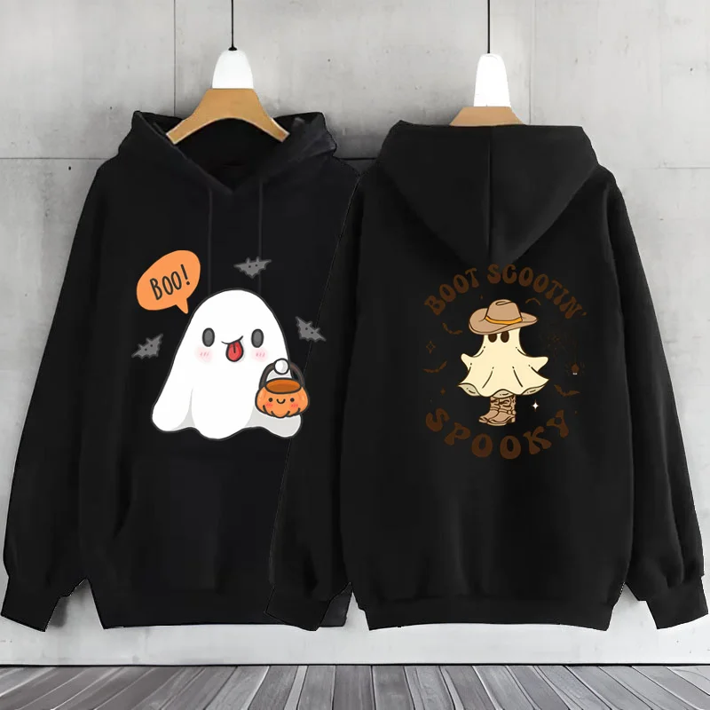 Sweats à capuche à manches longues pour femmes, vêtements d\'Halloween, sweats à capuche fantômes, vêtements effrayants, PVD, Kawaii, Y2K