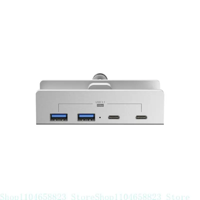 

10Gbps USB C USB Hub 4 Ports Aluminum USB 3.1 Docking Hub Clamp for Desk Computer with 5V 2A Power Supply Port