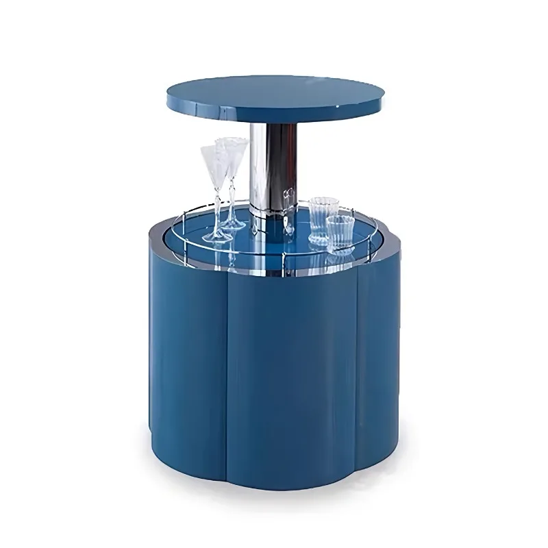 

Italian high-end automatic lifting wine cabinet light luxury art household solid wood storage side cabinet