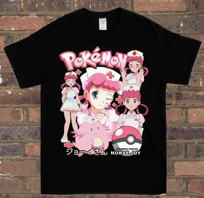 Neueste klassische Pokémon-Charaktere für Erwachsene und Kinder, Joey Junsha Rockets Retro Anime Lose Baumwoll-Kreativ-Kurzarmshirts – Detail 9