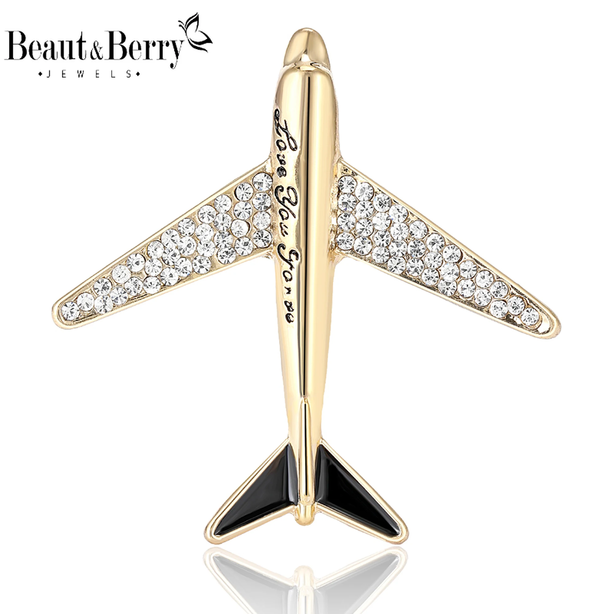 Beaut&Berry Fashionable Design Airplane Brooches Unisex Transportation Pins Casual Party Accessories Gifts Friends Decoration