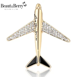 Beaut&Berry Fashionable Design Airplane Brooches Unisex Transportation Pins Casual Party Accessories Gifts Friends Decoration