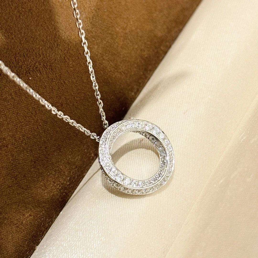 Boutique Jewelry Filled with Zircon Spiral Circular Nnecklaces for Women · Beautiful Engagement Jewelry Accessories