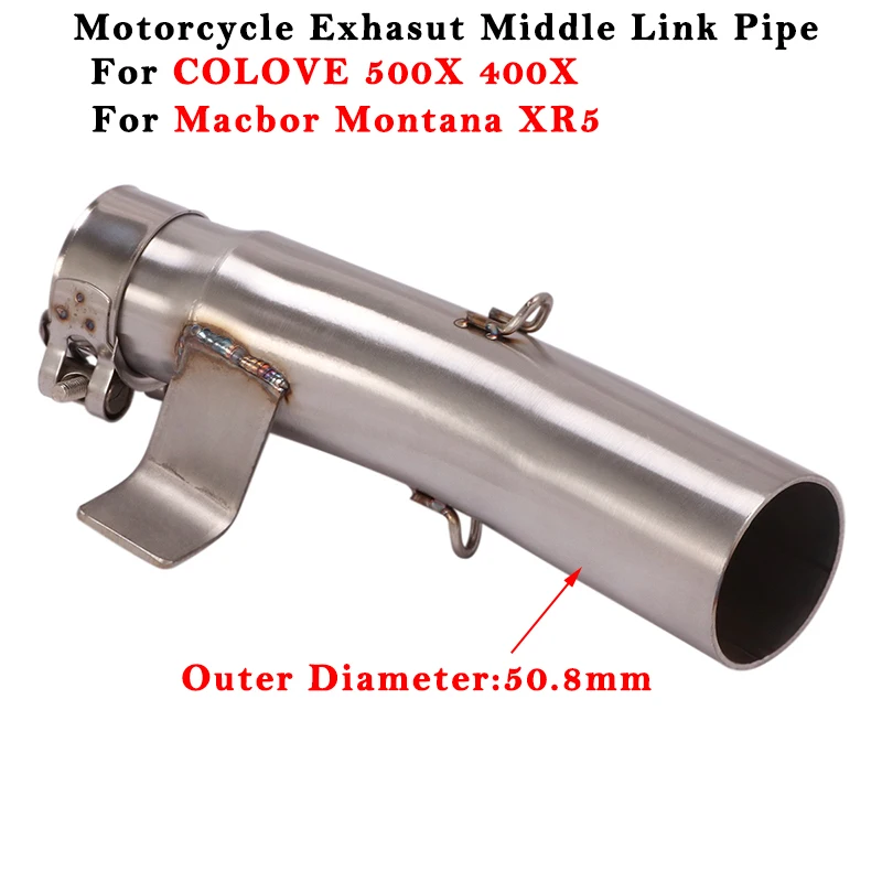 

Slip On For COLOVE 500X 400X / Macbor Montana XR5 XR 5 Motorcycle Exhaust System Escape Modified Muffler 51mm Middle Link Pipe