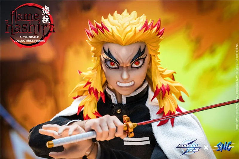 หุ่นตุ๊กตาขยับแขนขาได้สามหัว rengoku รุ่น1/6 SC-001มีสินค้าในสต็อกตุ๊กตาสะสมทั้งชุด