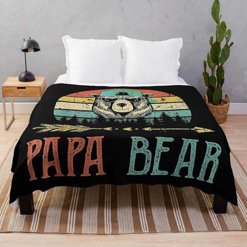 Papa Bear Costume Gifts Throw Blanket Personalized Gift Blanket Fluffy Designer Blankets Kid'S Blanket