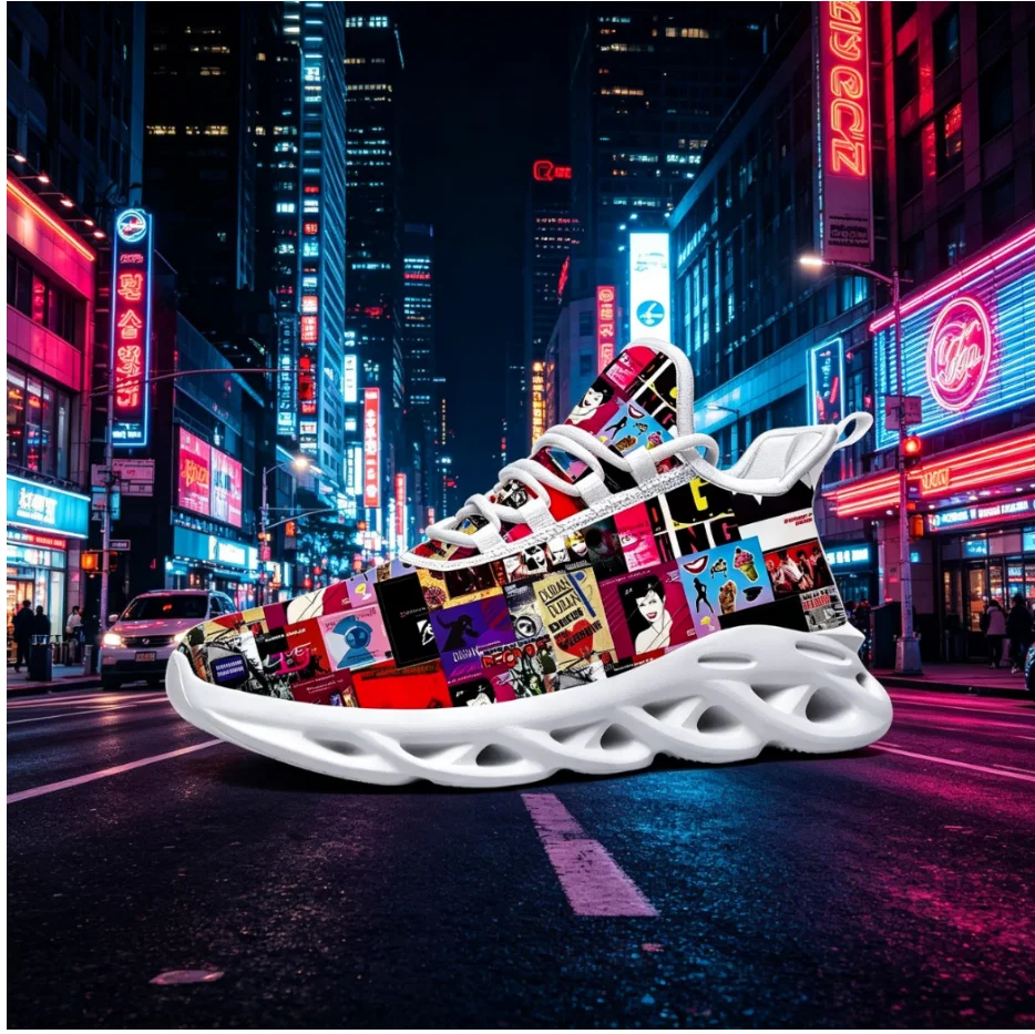 Zapatillas Casuales Duran Classic Rock Print Custom Blade, Calzado Deportivo Transpirable y Ligero con Diseño Hueco, Zapatillas Urbanas de Moda Unisex para Exteriores
