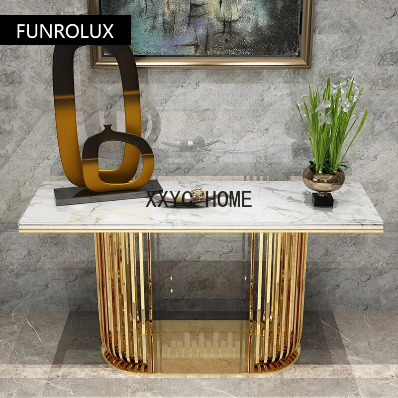 Modern console tables household titanium stainless consol ecorridor decoration table sitting room cabinet