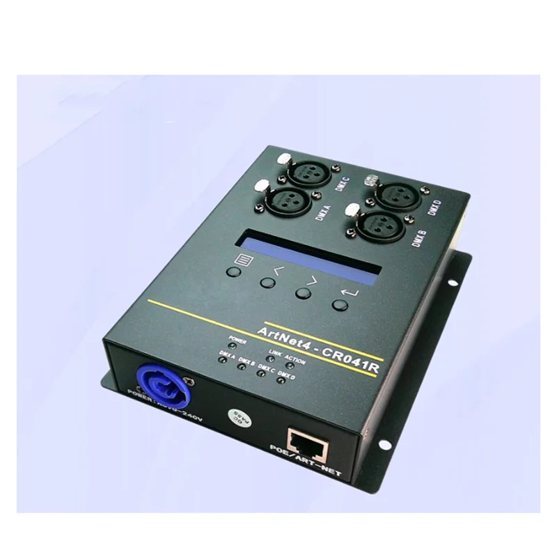 A92Z 4 출력 3Pin DMX512 인터페이스 네트워크 변환기 확장 무대 DMX 이더넷 조명 컨트롤러 인터페이스 US 플러그