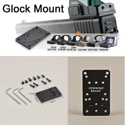 Universal Tactical Rear Sight Scope Mount Plate Base Red Dot Scope  Adapter fits Glock 17 19 Handgun Pistol for Hunting Caza