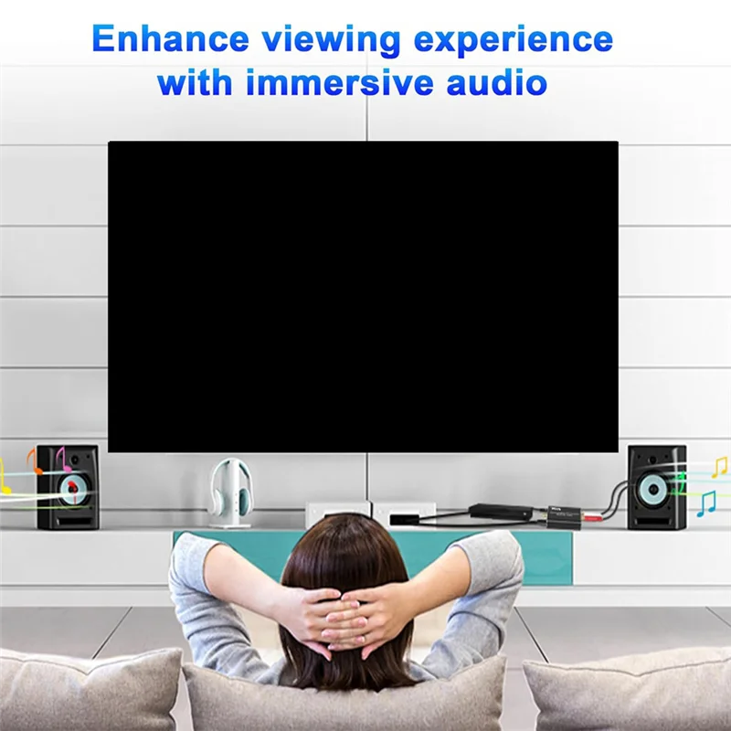 ABKI-디지털-아날로그 오디오 변환기, HDTV 홈 시네마 시스템용 광 케이블이 있는 192Khz 디지털 동축 및 광학