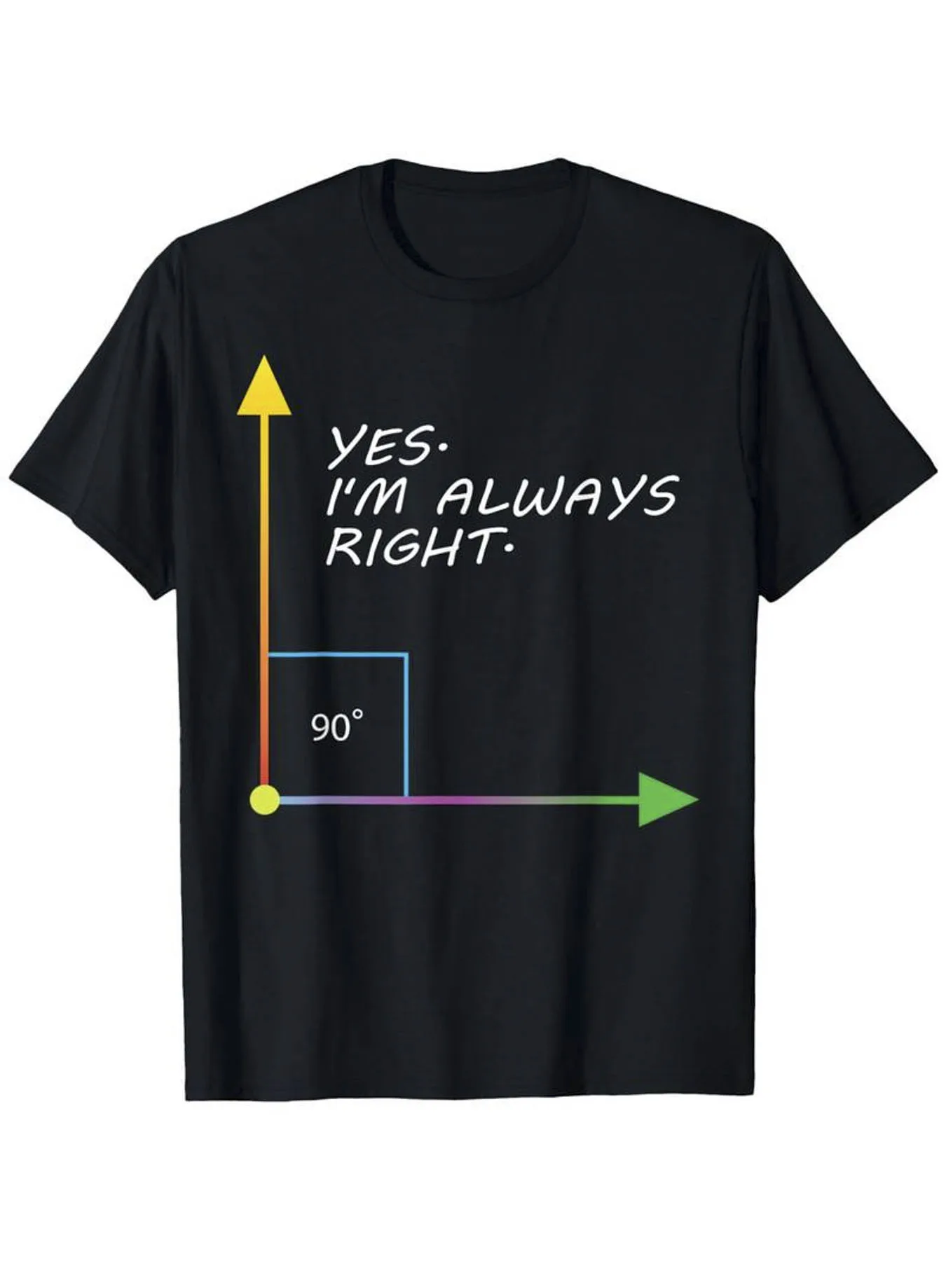 

Pure cotton men's clothing I am always right teacher math gift pattern printed T-shirt round neck short sleeved men's T-shirt