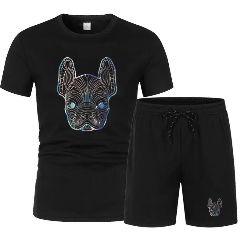 

Ensemble sportif tendance pour homme, été, décontracté, deux pièces, t-shirt à manches courtes et short