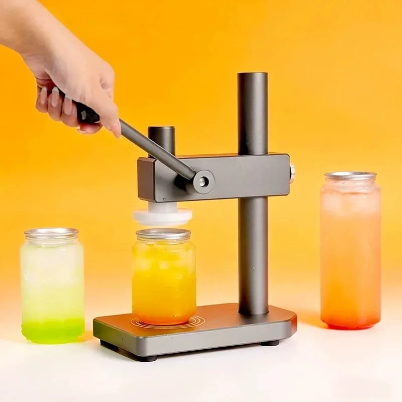 Manual Can Sealing Machine Semi Automatic Cup Sealer Commercial Milk Tea Coffee Can Press Capper For Street Stall